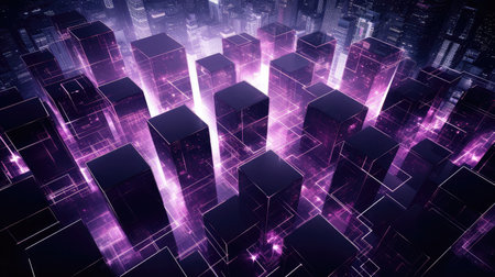 cityscape geometric purpleの素材