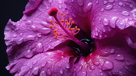 macro hibiscus purple flowerの素材