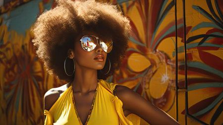 empowerment dark skin womanの素材