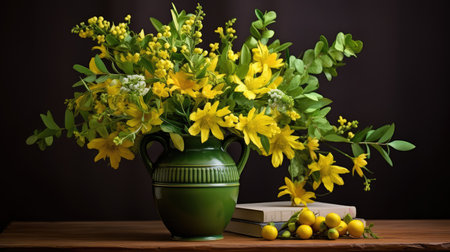 rose yellow and green flowersの素材