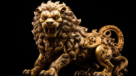 carved golden lionの素材