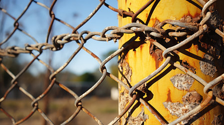 warning rusty yellow signの素材