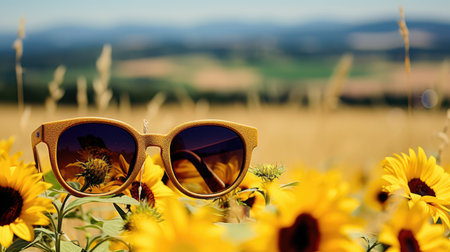 landscape yellow sunglassesの素材