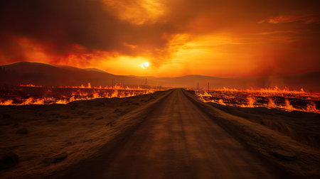 scorching burning sunの素材