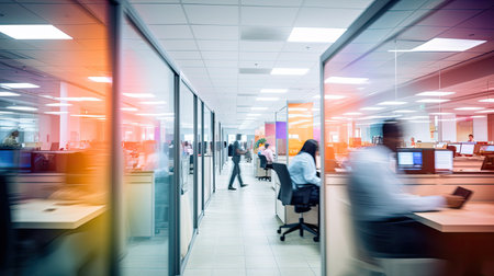 workday blurred cubicle office interiorの素材