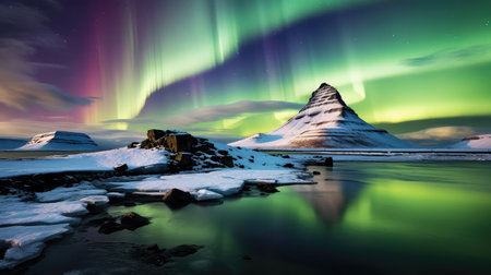 nature northern lights icelandの素材