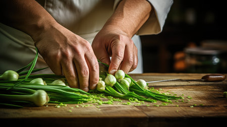 aromatic green garlic freshの素材