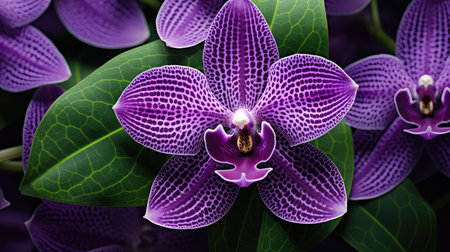 bloomg purple and green In the second photographの素材