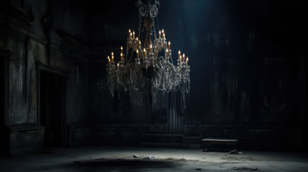 cobwebs dark empty roomの素材