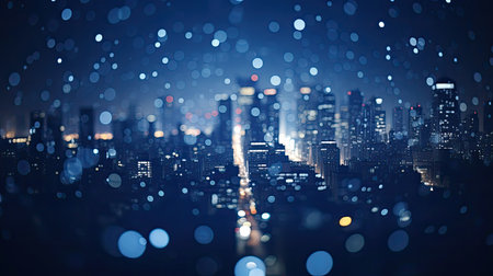 scattered navy blue bokehの素材