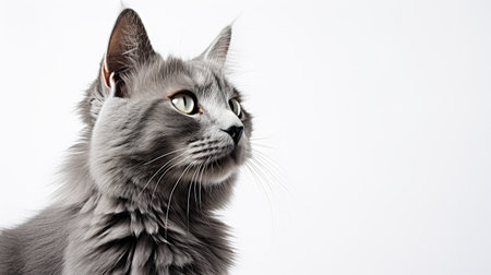 charming gray cat white backgroundの素材