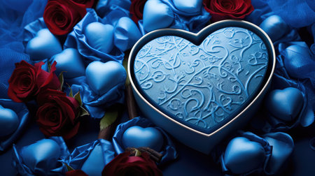 rose blue valentines backgroundの素材
