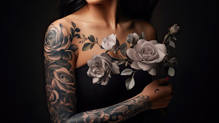 black dark floralの素材