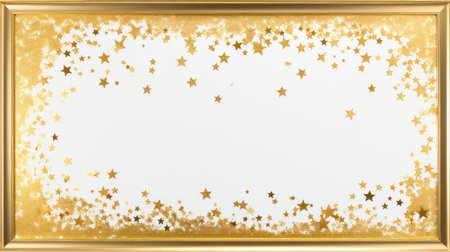framed gold foil stars borderの素材