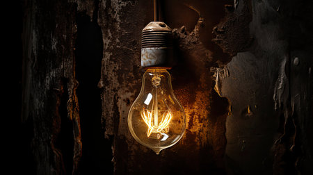 vintage light bulb hangingの素材