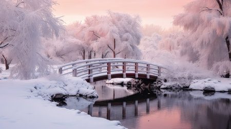 bridge pink winter wonderlandの素材