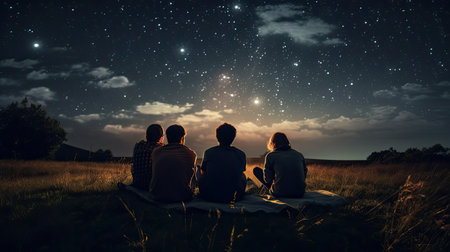 night gazing at starsの素材