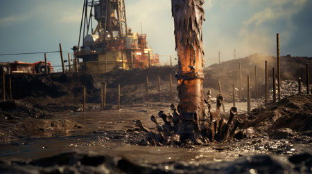 mud drilling oil well In the second photographの素材