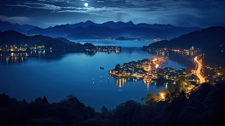 night sun moon lakeの素材
