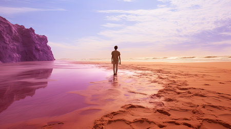 standing purple sandの素材