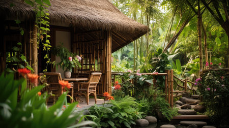 garden bamboo hutの素材