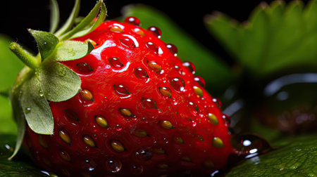 glistening berry strawberry fruitの素材