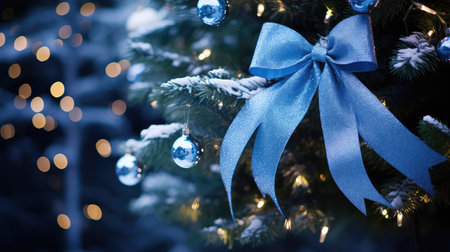 decoration blue bowsの素材