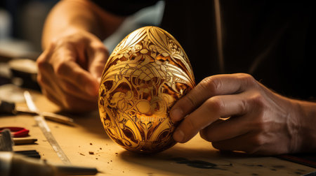 handcrafted golden easter eggの素材