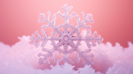 windowpane pink snowflakesの素材