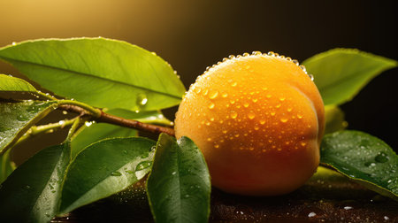 ripe yellow peach fruitの素材