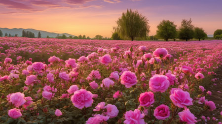 meadow pink rose bordersの素材