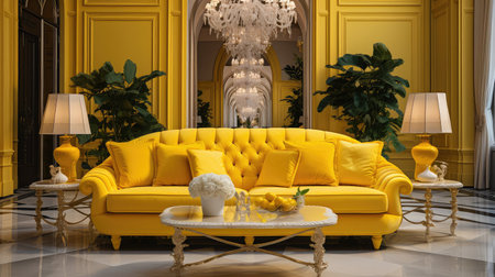 stylish yellow sofaの素材