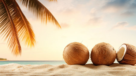 tropical palm coconut backgroundの素材