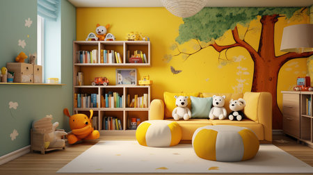vibrant kids room interiorの素材