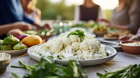 dip raw cauliflower whiteの素材