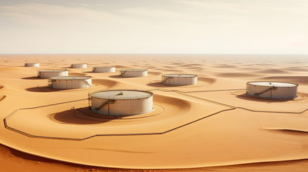 desert oil tanker storageの素材
