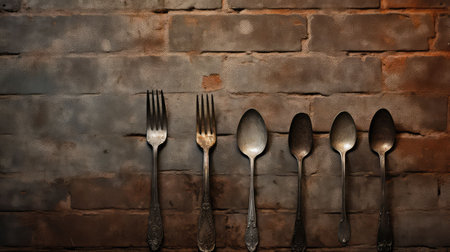 silverware dark brown backgroundの素材