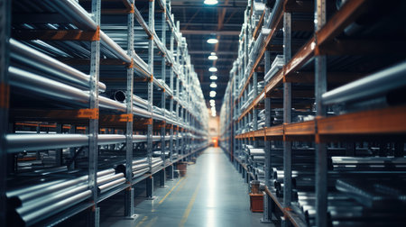 shelves blurred warehouse interior wallの素材