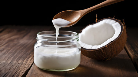 spoon coconut oil isolatedの素材