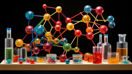 molecule chemistry symbolsの素材