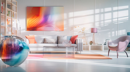 eclectic blurred living room interior designの素材