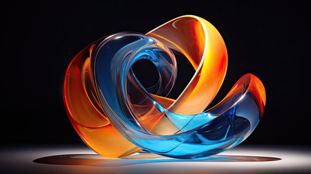 sculpture orange and blue abstractの素材
