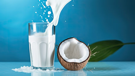 fresh milk coconut backgroundの素材