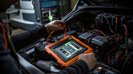 cranking car battery testingの素材