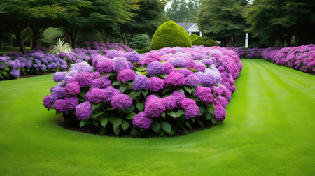 setting purple hydrangea borderの素材