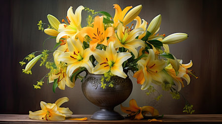 glass yellow liliesの素材