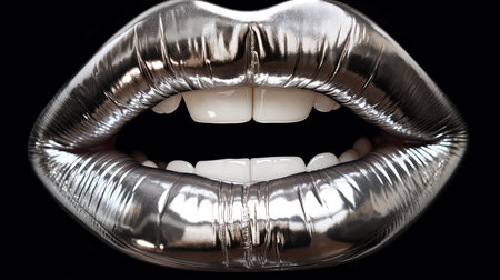 metallic silver lipsの素材