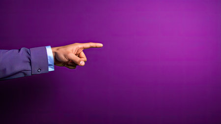 finger person pointing purple backgroundの素材