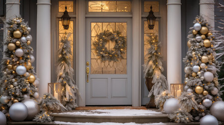 pinecones silver and gold christmasの素材