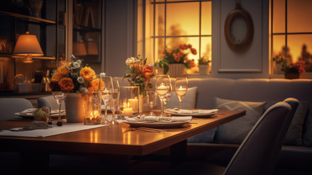 dining blurred lifestyle interiorの素材